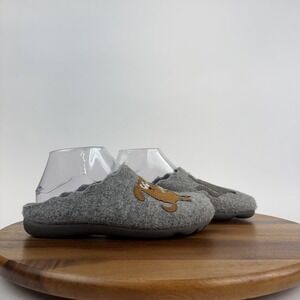 Womens Flexus By Spring Step Petlove Scuff Gray Wool Slippers Shoes EU 38 US 7.5